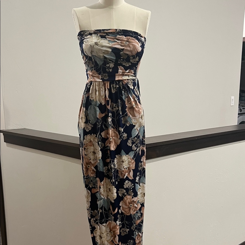 Vanilla Bay Women's Blue and Pink Floral maxi dress